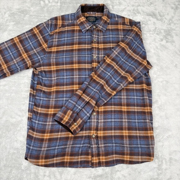 Pendleton Other - Pendleton Men's Flannel Medium Blue Brown Plaid Button Down Shirt